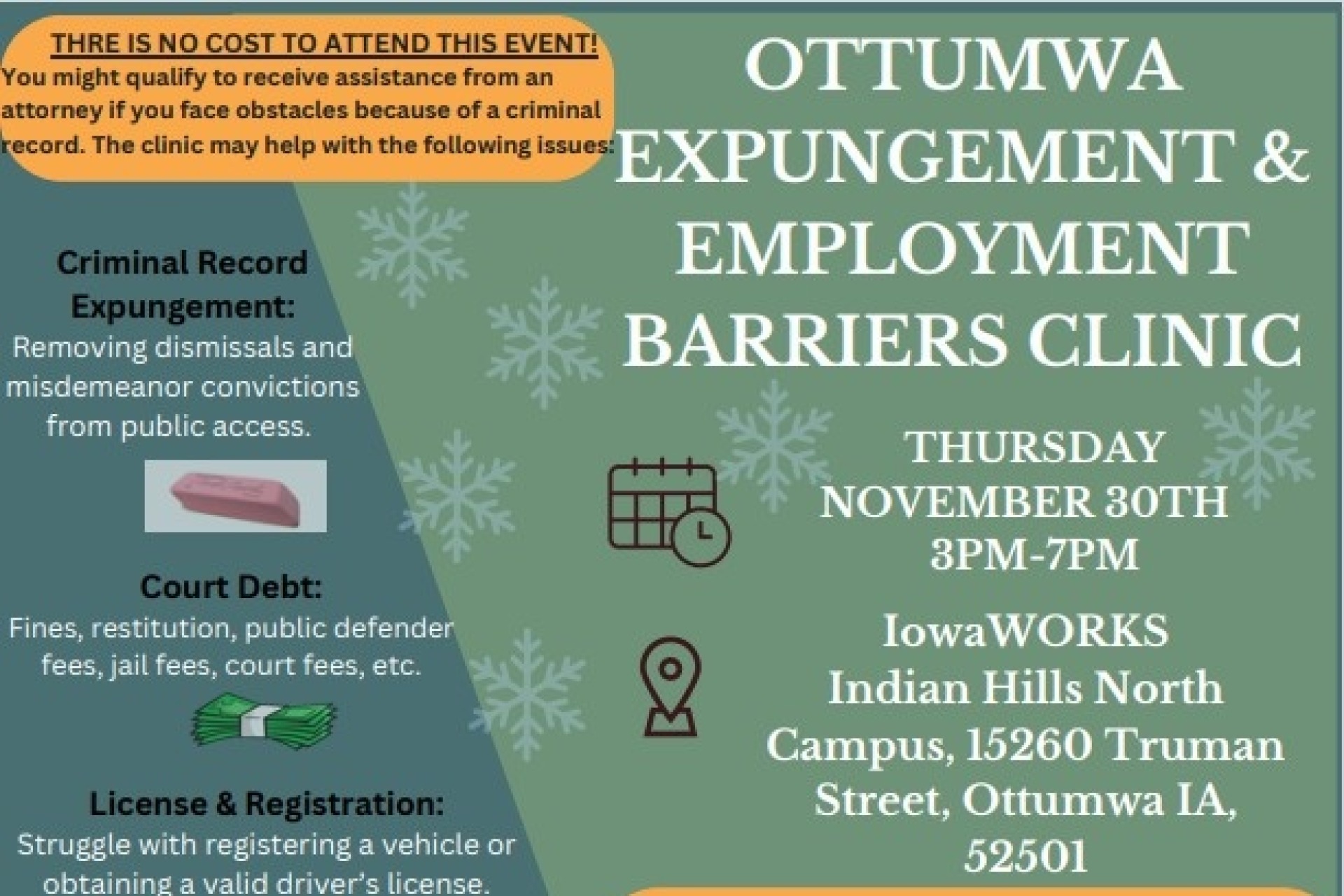 Ottumwa Expungement & Employment Barriers Clinic