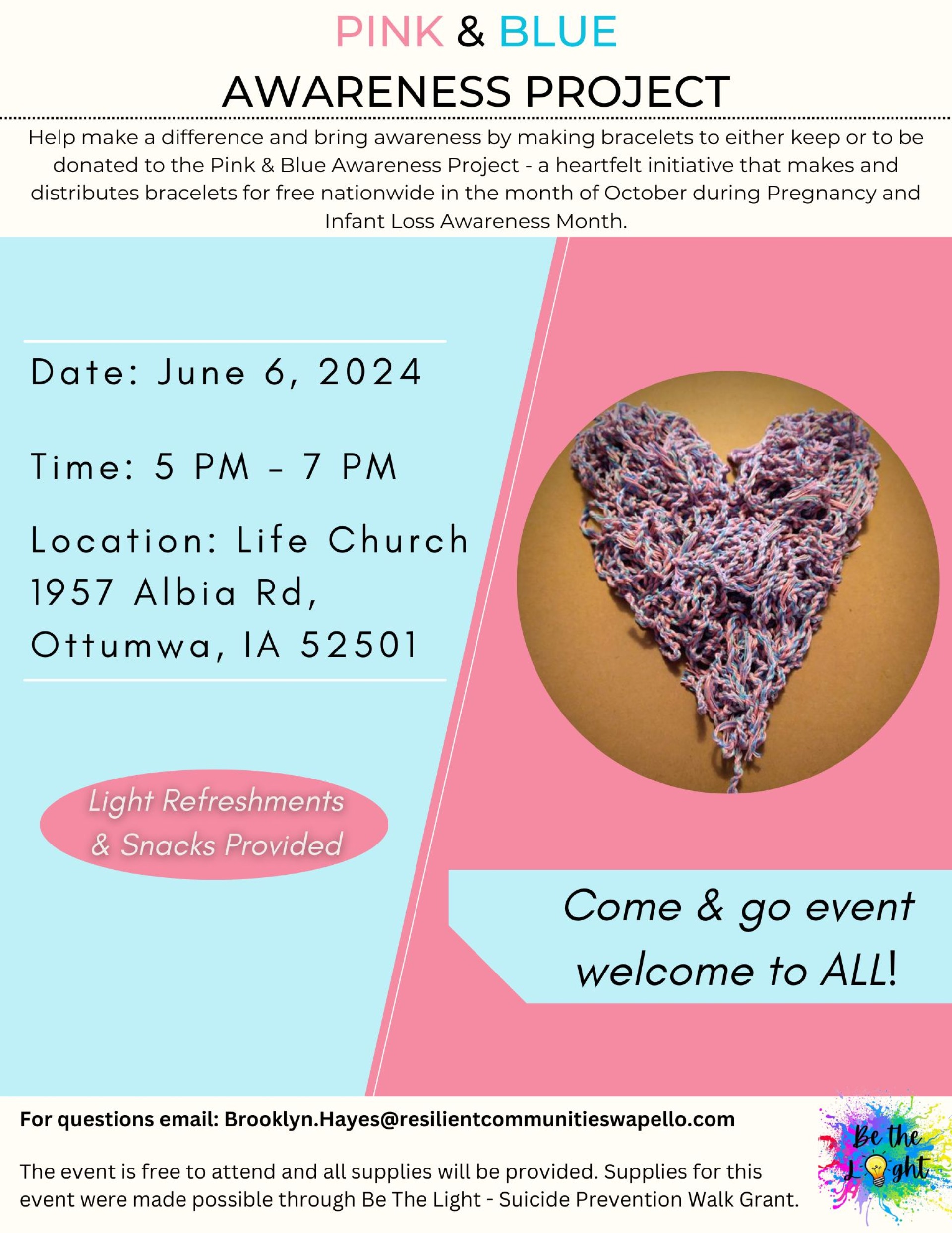 Pink & Blue Awareness Project - Bracelet Making