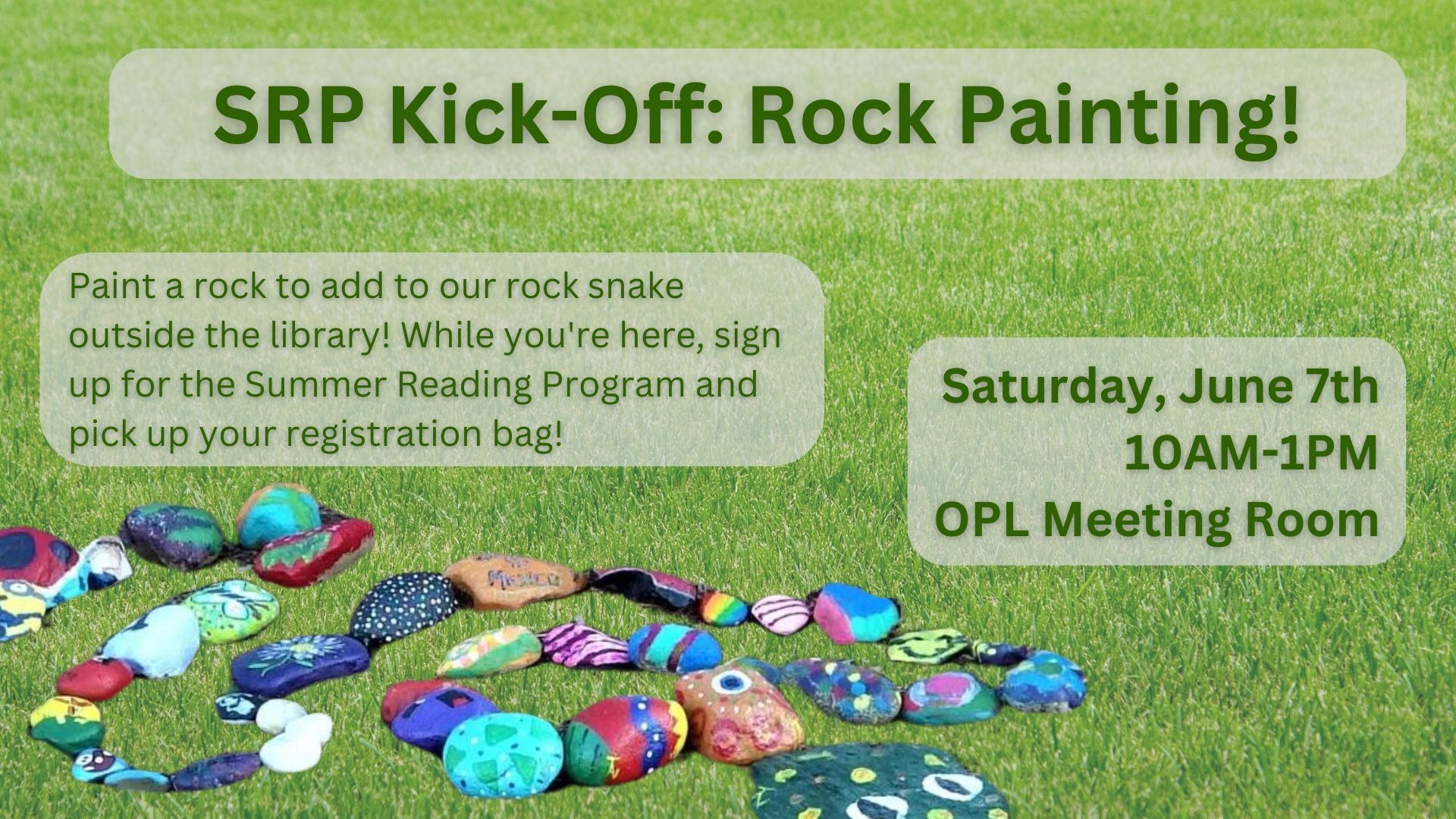Summer Reading Program Kick Off- Rock Painting! 